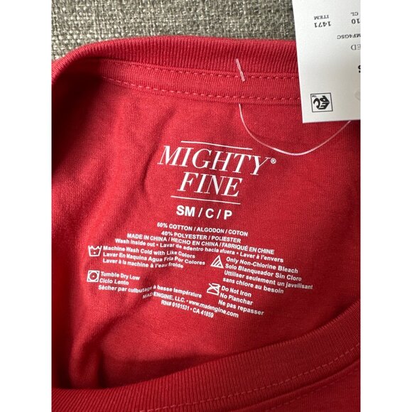 Mighty Fine Red Christmas Tree T-Shirt With Leopard Print Design Womens Size S - Picture 4 of 6